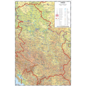 KARTA SRBIJE FIZIČKO GEOGRAFSKA