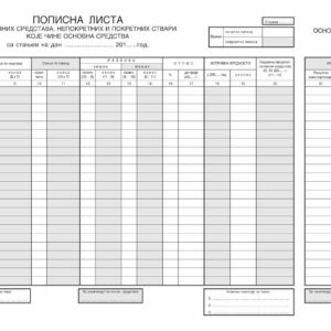 POPISNA LISTA OSNOVNIH SREDSTAVA SA REVALORIZACIJOM NCR
