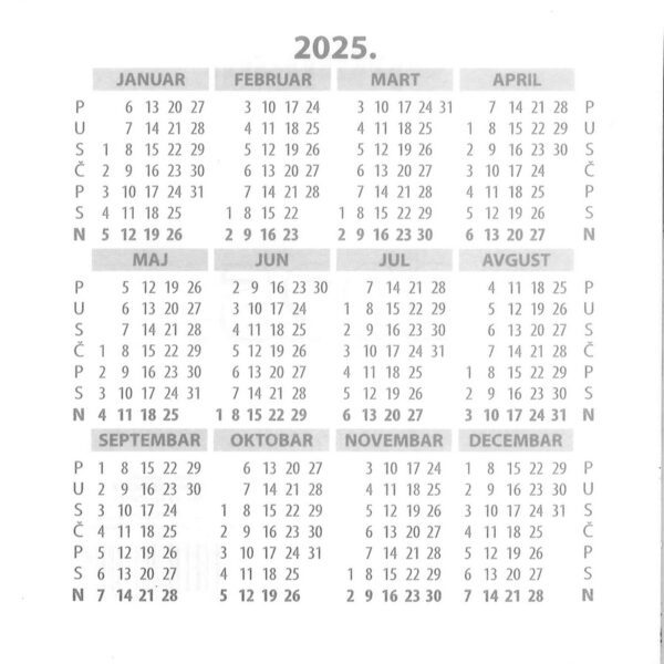 ULOŽAK ZA STONI KALENDAR